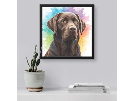 Colorful Chocolate Lab Framed Canvas Art | Perfect Birthday & Christmas Gifts for Dog Lovers | Vibrant Home Decor Piece Fashion