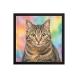 Colorful Tabby Cat Framed Canvas Art | Perfect Birthday & Christmas Gifts for Cat Lovers | Vibrant Home Decor Piece Online Hot Sale