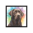 Colorful Chocolate Lab Framed Canvas Art | Perfect Birthday & Christmas Gifts for Dog Lovers | Vibrant Home Decor Piece Fashion