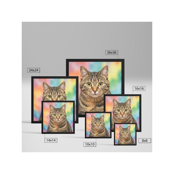 Colorful Tabby Cat Framed Canvas Art | Perfect Birthday & Christmas Gifts for Cat Lovers | Vibrant Home Decor Piece Online Hot Sale