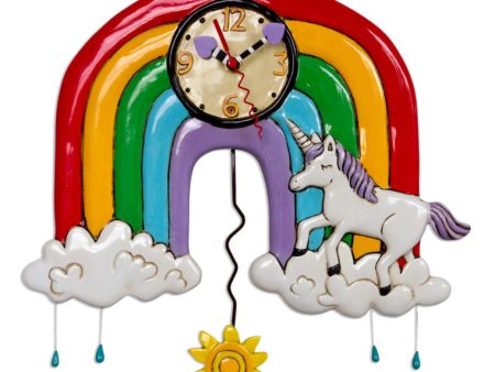 Rainbows&Unicorns Pendulum Clock For Discount