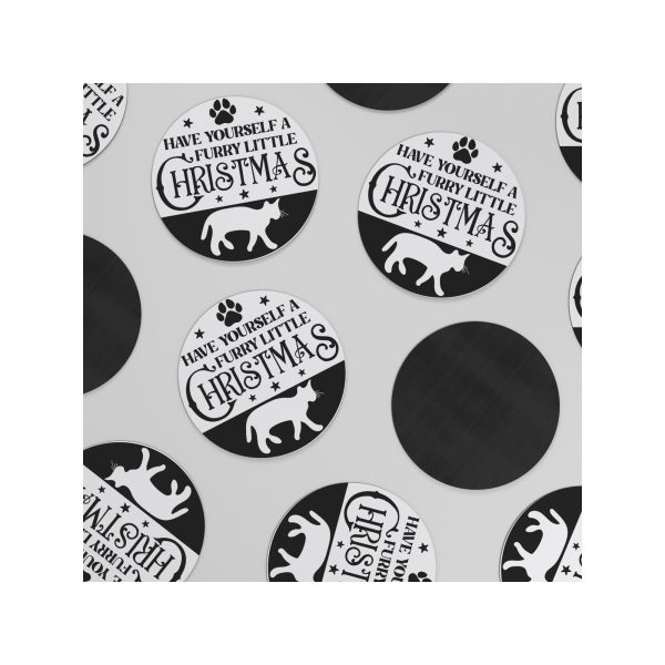 Have Yourself A Furry Little Christmas Round Christmas Magnet Cheap