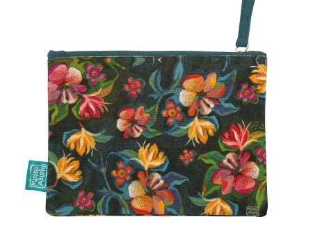 Moody Flowers Fabric Pouch For Sale