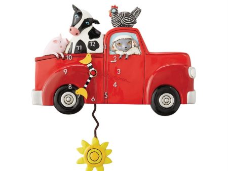 Farm Truck Pendulum Clock on Sale